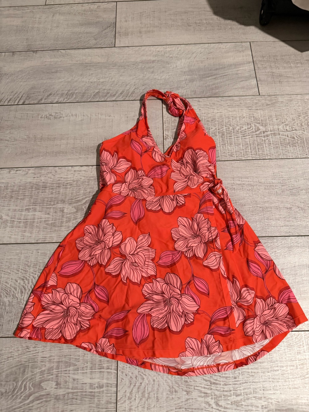 Draper James 2 Orange Pink Floral One Shoulder Sleeveless Top